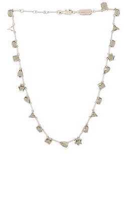 EMMA PILLS Vibe Necklace in Metallic Silver.