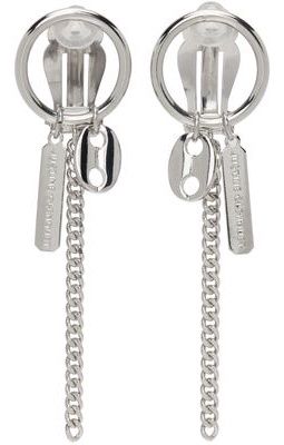 Justine Clenquet SSENSE Exclusive Silver Rita Clip-On Earrings