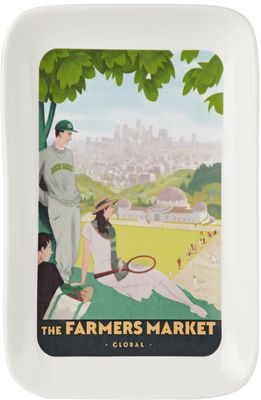 The Farmers Market Global White Art Deco Painting Ash Tray