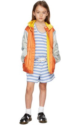 TINYCOTTONS Kids Orange & Blue Color Block Jacket