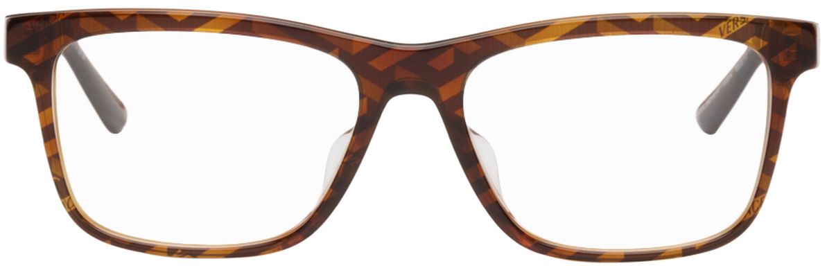Versace Tortoiseshell Rectangular Glasses