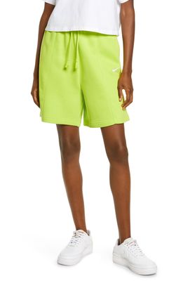 Nike Sportswear Essential Fleece Shorts in Atomic Green/White