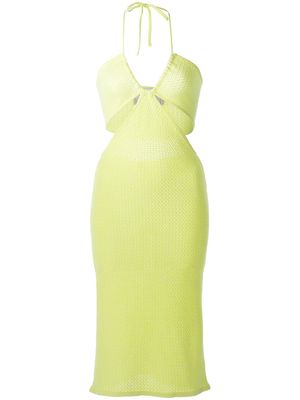 Victor Glemaud halterneck knitted dress - Yellow