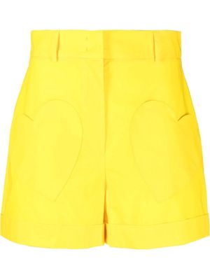 Moschino heart-patch tailored shorts - Yellow