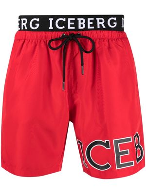 Iceberg logo-print swim shorts - Red