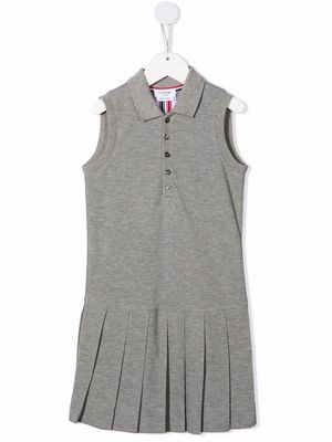 Thom Browne Kids stripe-print polo-collar dress - Grey