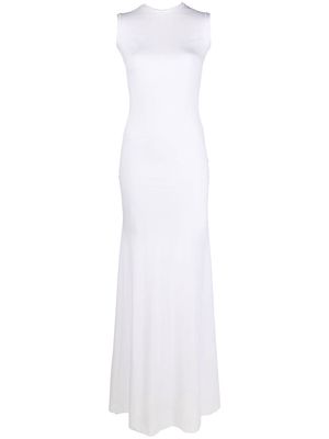 Murmur mesh-panel sleeveless dress - White
