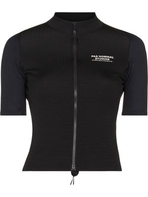 Pas Normal Studios logo-print performance zip-up top - Black
