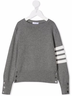 Thom Browne Kids stripe-print cotton sweater - Grey