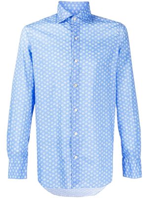 Finamore 1925 Napoli floral-print cotton shirt - Blue