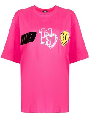 We11done logo-print cotton T-shirt - Pink