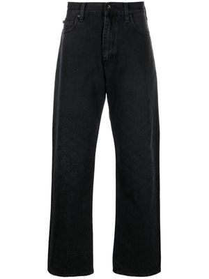 Off-White straight-leg logo-patch denim jeans - Black