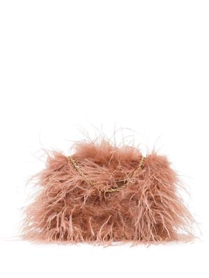 Loeffler Randall Zahara feather clutch bag - Pink