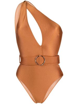 Noire Swimwear one-shoulder swimsuit - Neutrals