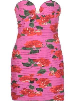 Magda Butrym floral-print pleated dress - Pink