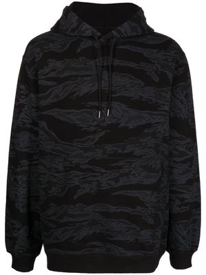 Maharishi abstract-print drawstring hoodie - Black