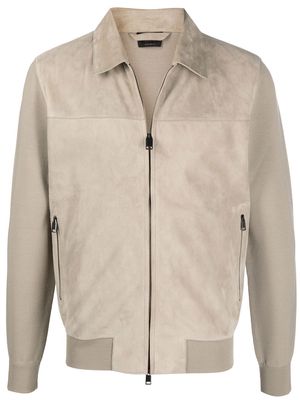 Brioni lightweight zip-up jacket - Grey