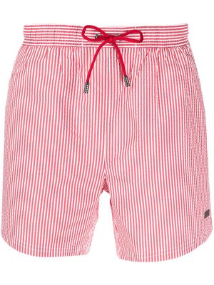 BOSS stripe detail swimming trunks - Red