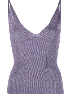 LANVIN ribbed-knit sleeveless top - Purple