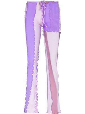 sherris low-rise patchwork trousers - Purple