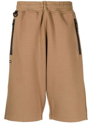 izzue logo-print track shorts - Brown