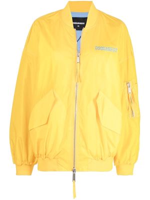 Dsquared2 logo-print relaxed bomber jacket - Yellow