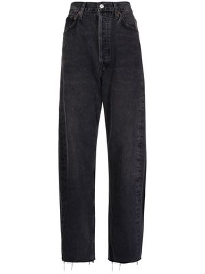 AGOLDE straight-leg frayed jeans - Black