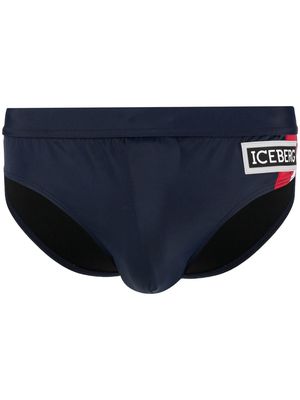 Iceberg logo-patch swim briefs - Blue