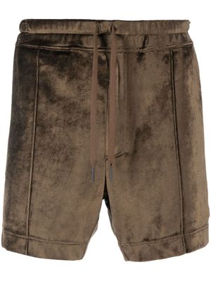 TOM FORD drawstring velour shorts - Brown