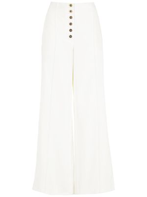 Alcaçuz wide-leg high-waisted trousers - White