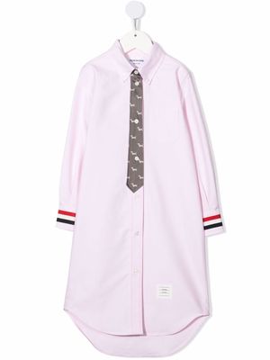 Thom Browne Kids dog-print shirt dress - Pink