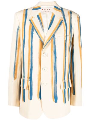 Marni striped single-breasted blazer - Neutrals