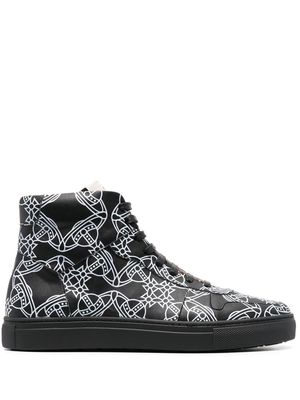 Vivienne Westwood monogram leather sneakers - Black