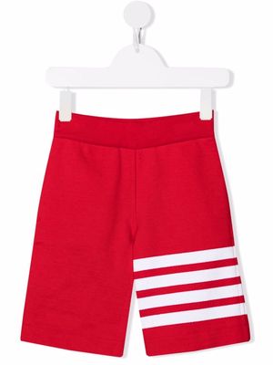 Thom Browne Kids stripe-print track shorts - Red