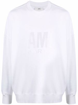 AMI Paris logo-print cotton sweatshirt - White