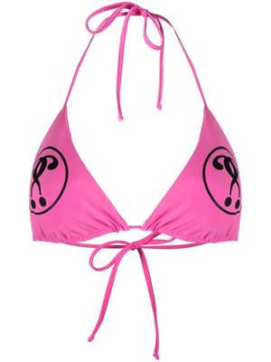 Moschino logo-print bikini top - Pink