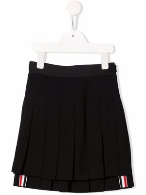 Thom Browne Kids pleated wool skirt - Black
