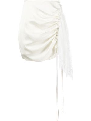 AC9 floral-lace drawstring skirt - White