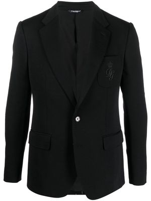 Dolce & Gabbana embroidered logo blazer - Black