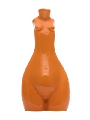 Anissa Kermiche Tit For Tat short ceramic candlestick - Orange