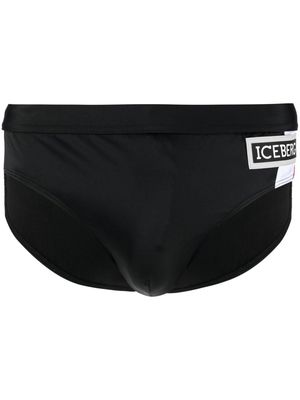 Iceberg logo-patch swim briefs - Black