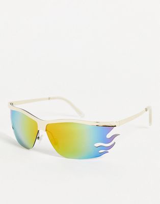 AJ Morgan Flamin' Farrah sunglasses in gold with mirror lens
