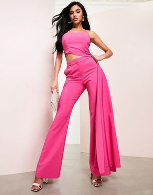 ASOS LUXE kick flare pant in pink - part of a set