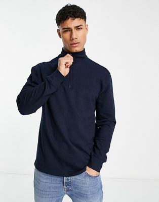Brave Soul half zip sweater in navy