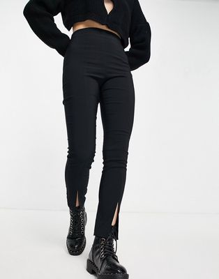 Miss Selfridge split hem bengaline pants-Black