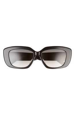 CELINE Triomphe 55mm Rectangular Sunglasses in Shiny Black /Gradient Brown