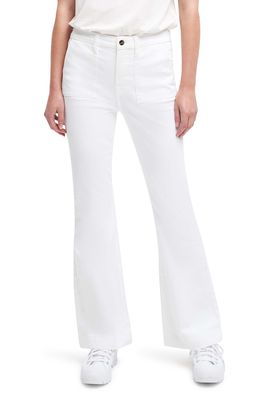 JEN7 by 7 For All Mankind High Waist Wide Leg Denim Trousers in Clean White