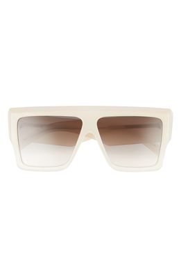 CELINE Bold 3 Dots 60mm Gradient Flattop Sunglasses in Ivory /Gradient Brown