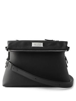 Maison Margiela - Foldover Zipped Leather Cross-body Bag - Mens - Black