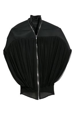 Rick Owens Mixed Media Girder Sleeveless Bubble Jacket in Black
